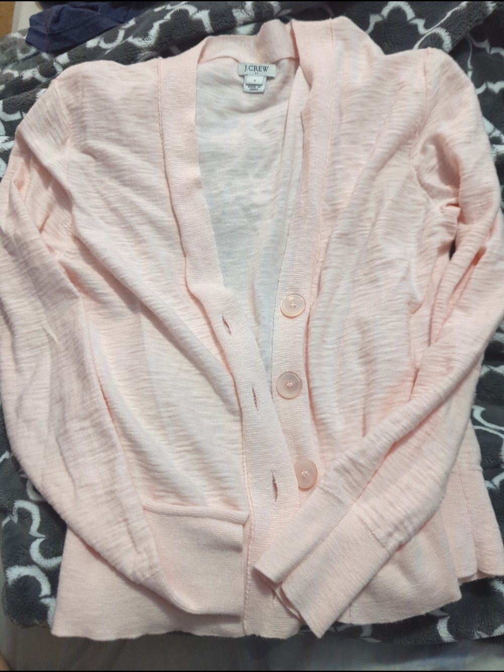 J. Crew Soft Blush Button-Front Cardigan